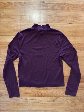 Gap Maroon Modern Long Sleeved Mock Neck Tee
